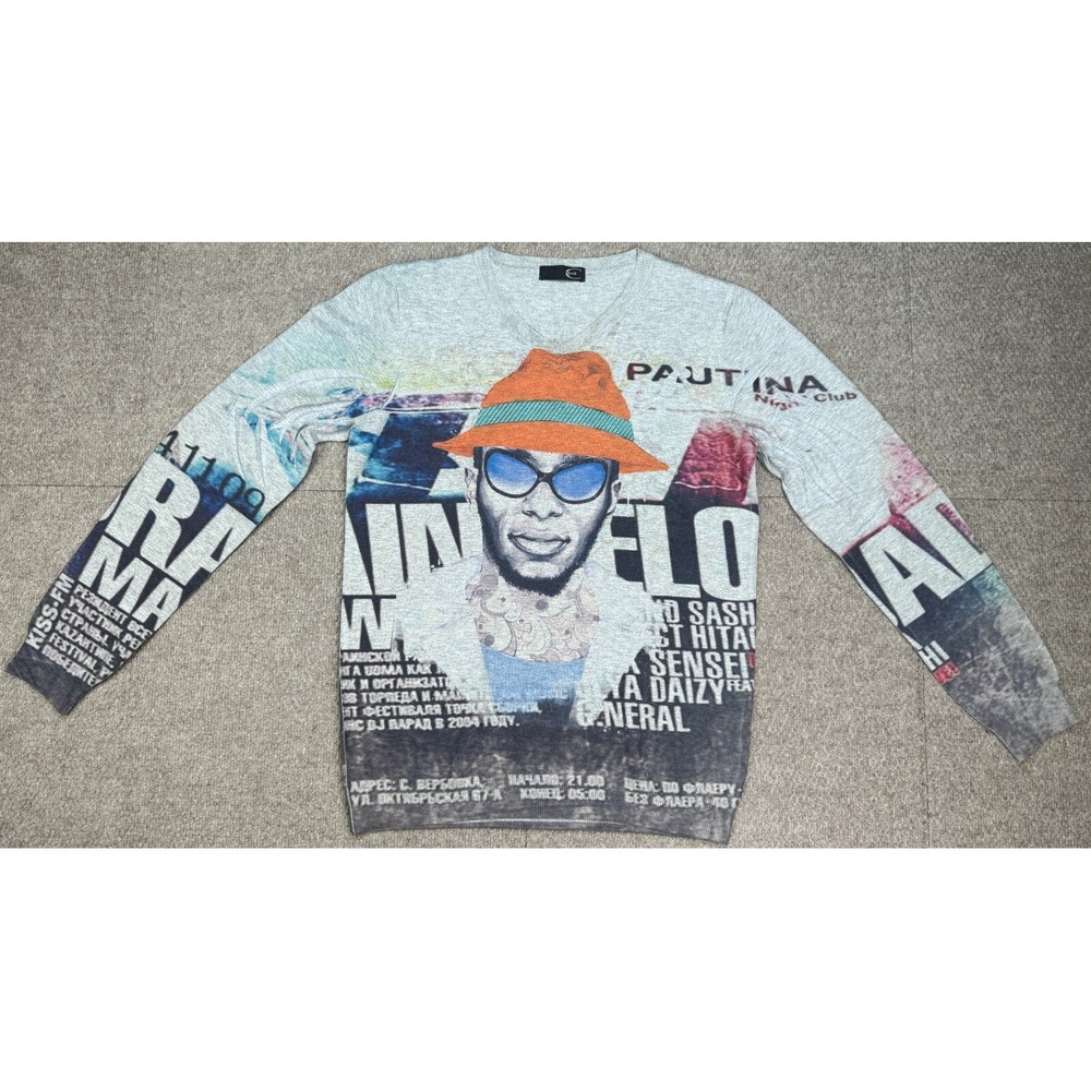 Just Cavalli Mos Def Yasiin Bey Rare 100% Wool Long Sleeve Sweater Size Medium